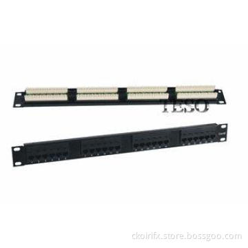 24 Port RJ45 Ethernet Patch Panel Cat5e Horizontal For 19in